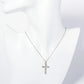 Crystal Pave 1 Inch Cross Pendant Necklace