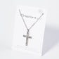 Crystal Pave 1 Inch Cross Pendant Necklace