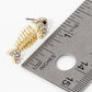 Crystal Pave 1 Inch Fishbone Stud Earrings