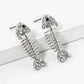 Crystal Pave 1 Inch Fishbone Stud Earrings