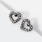 Crystal Pave 10mm Dainty Heart Stud Earrings