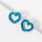 Crystal Pave 10mm Dainty Heart Stud Earrings