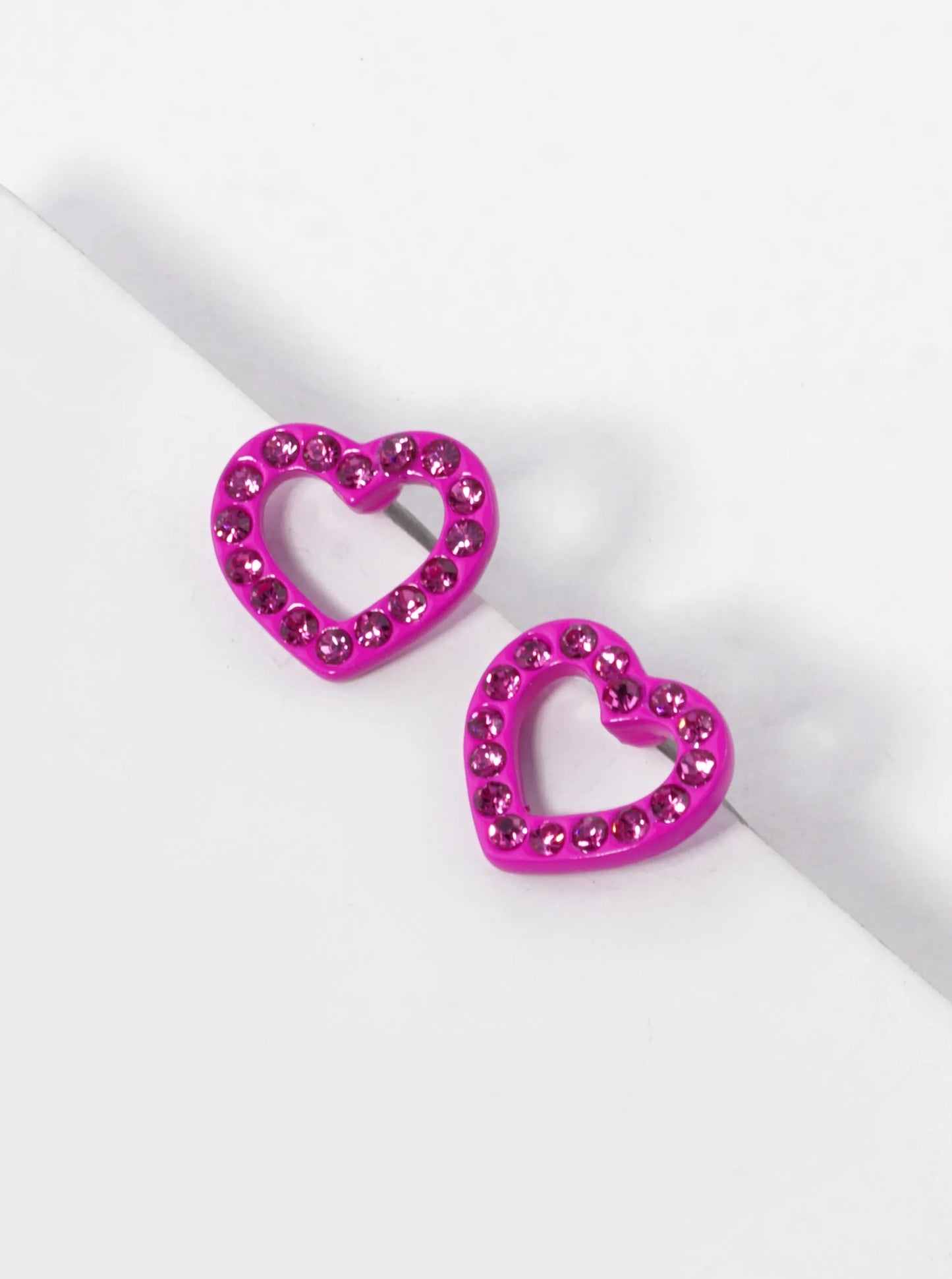 Crystal Pave 10mm Dainty Heart Stud Earrings