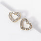 Crystal Pave 10mm Dainty Heart Stud Earrings