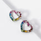 Crystal Pave 10mm Dainty Heart Stud Earrings
