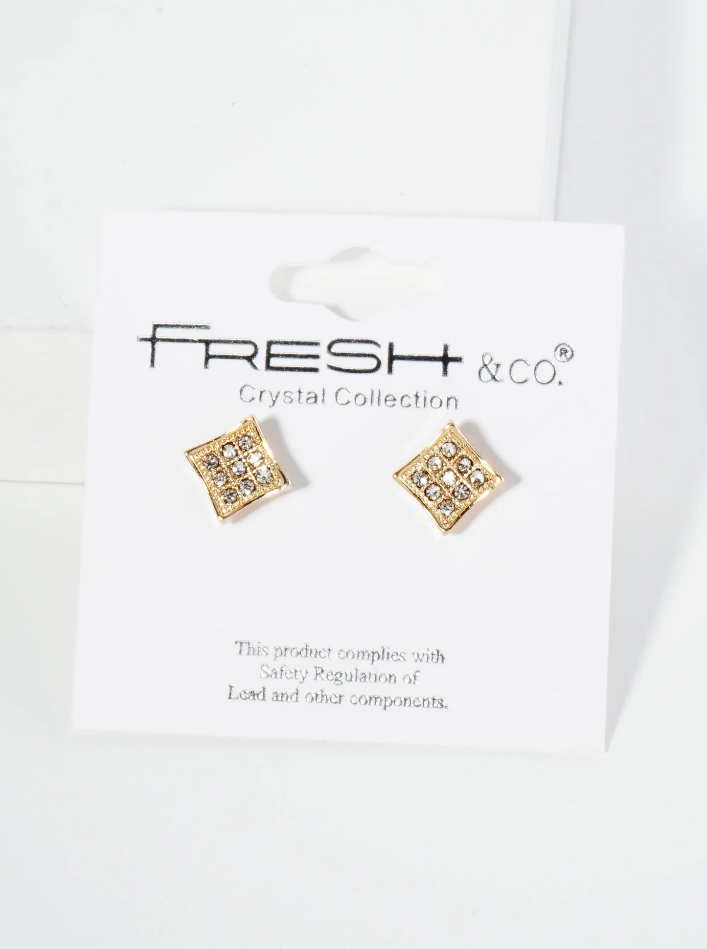 Crystal Pave 10mm Diamond Shape Stud Earrings