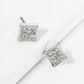 Crystal Pave 10mm Diamond Shape Stud Earrings