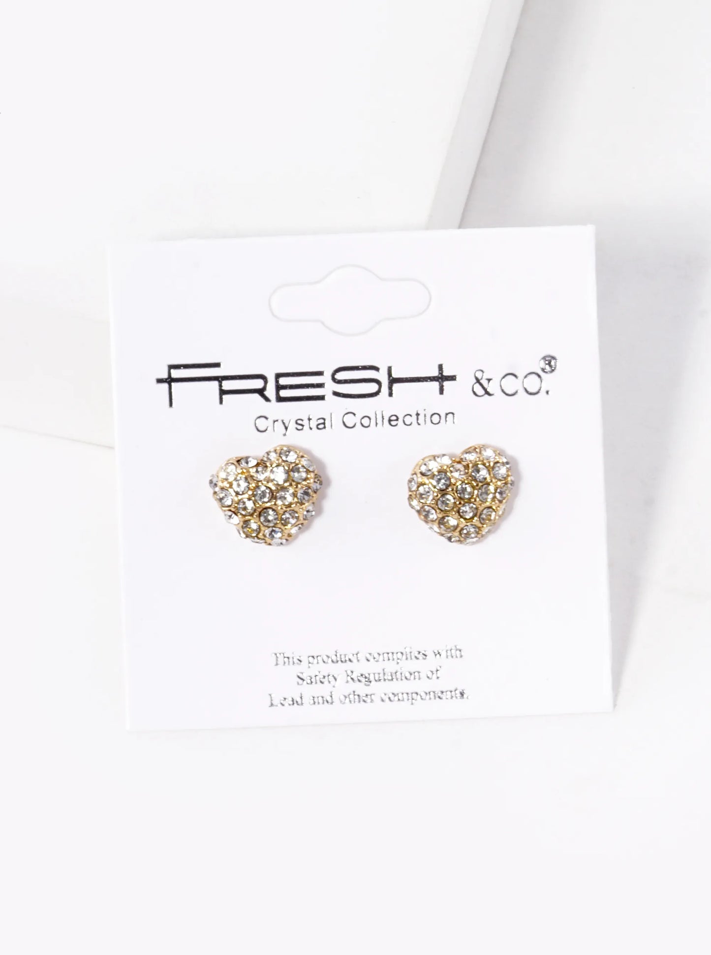 Crystal Pave 10mm Puffy Heart Stud Earrings