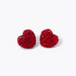Crystal Pave 10mm Puffy Heart Stud Earrings