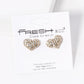 Crystal Pave 10mm Puffy Heart Stud Earrings