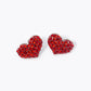 Crystal Pave 10mm Puffy Heart Stud Earrings