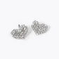 Crystal Pave 10mm Puffy Heart Stud Earrings