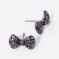 Crystal Pave 10mm Ribbon Bow Stud Earrings