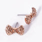 Crystal Pave 10mm Ribbon Bow Stud Earrings