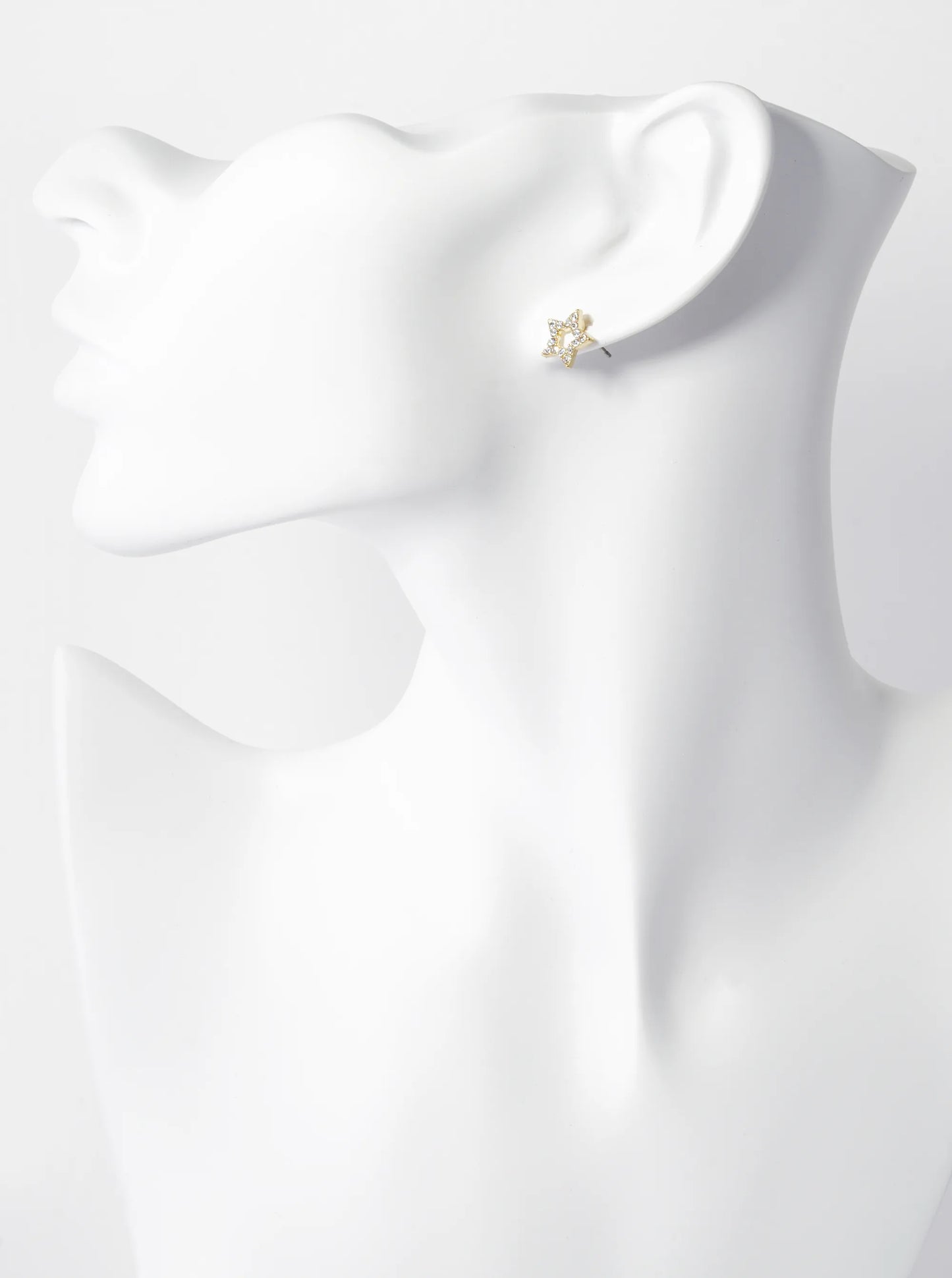 Crystal Pave 10mm Star And Moon Asymmetrical  Stud Earrings