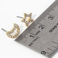 Crystal Pave 10mm Star And Moon Asymmetrical  Stud Earrings