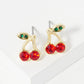 Crystal Pave 11mm Cherry Stud Earrings