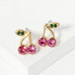 Crystal Pave 11mm Cherry Stud Earrings