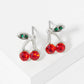 Crystal Pave 11mm Cherry Stud Earrings