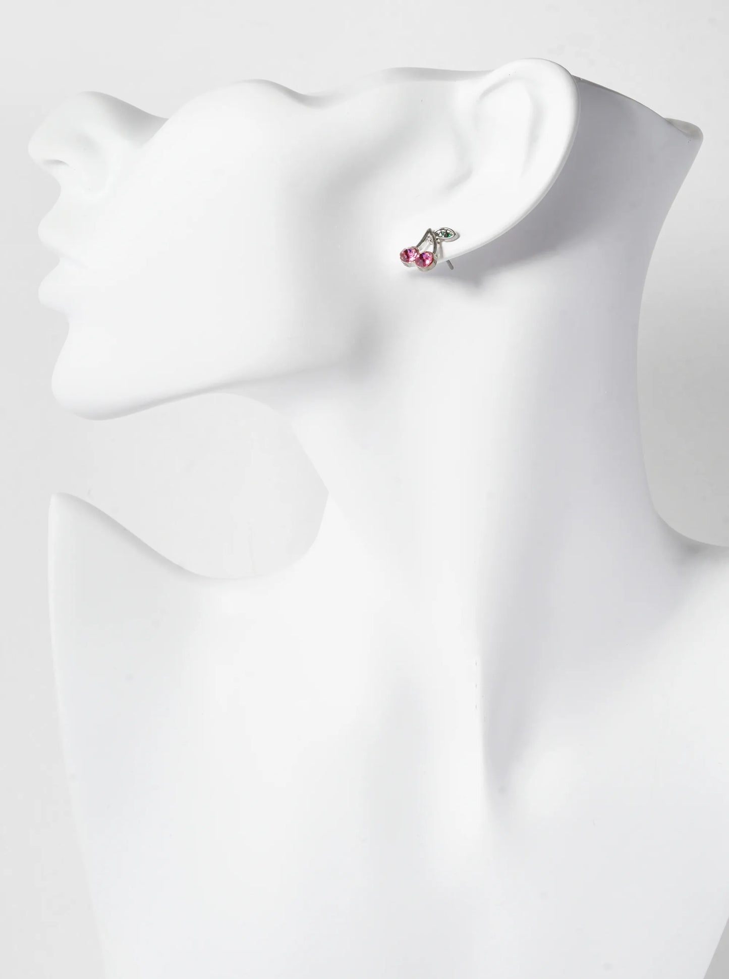 Crystal Pave 11mm Cherry Stud Earrings