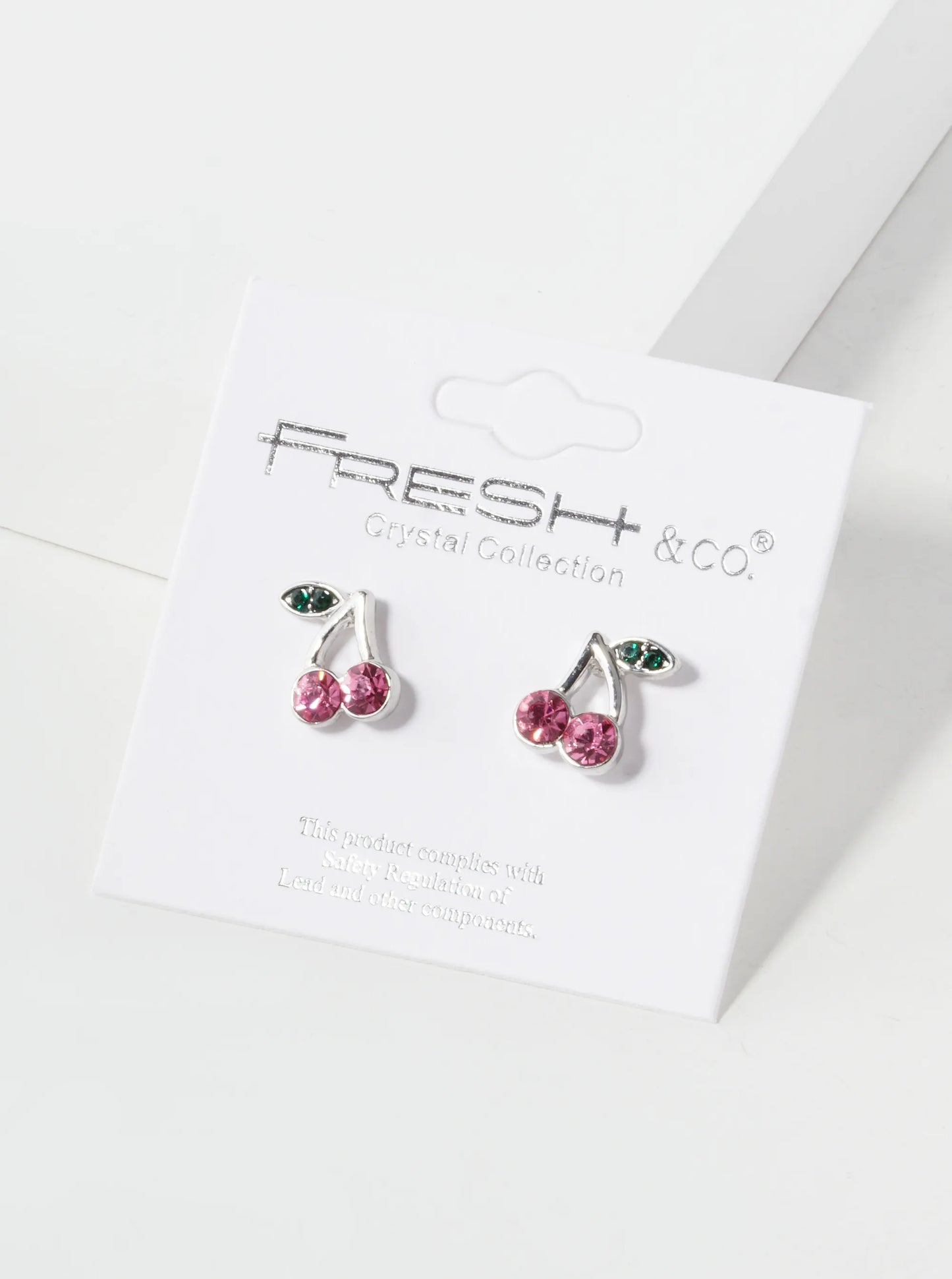 Crystal Pave 11mm Cherry Stud Earrings