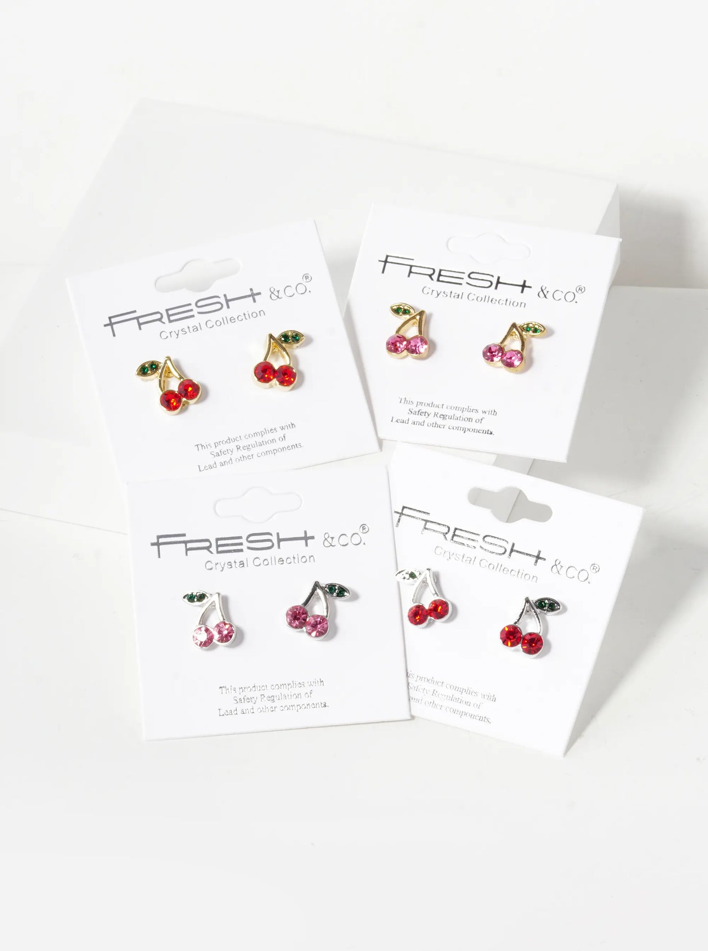 Crystal Pave 11mm Cherry Stud Earrings