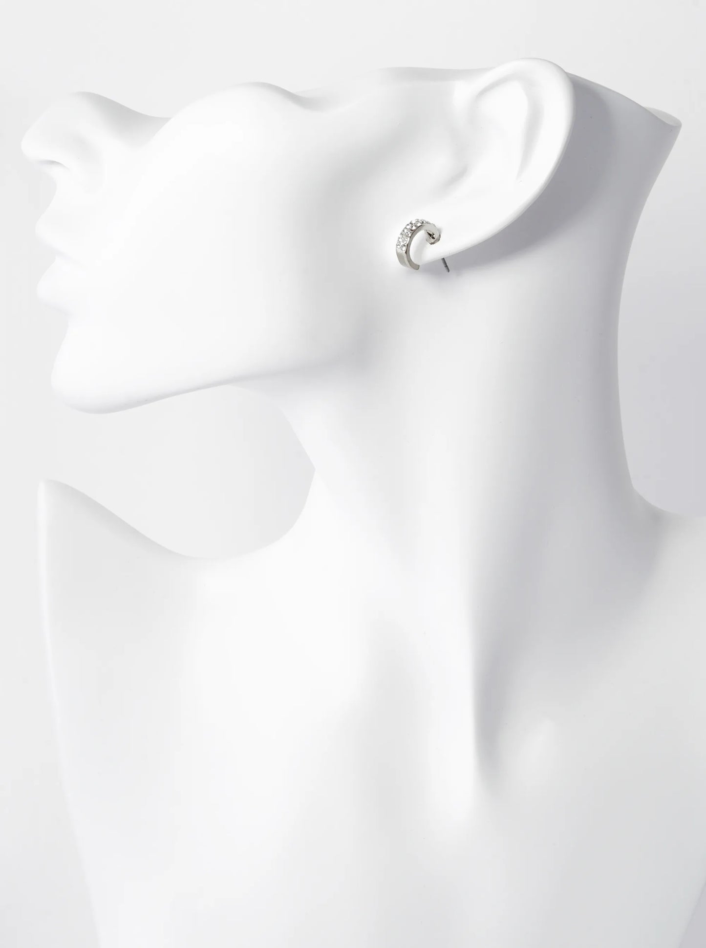 Crystal Pave 11mm Dainty Small Hoop Earrings