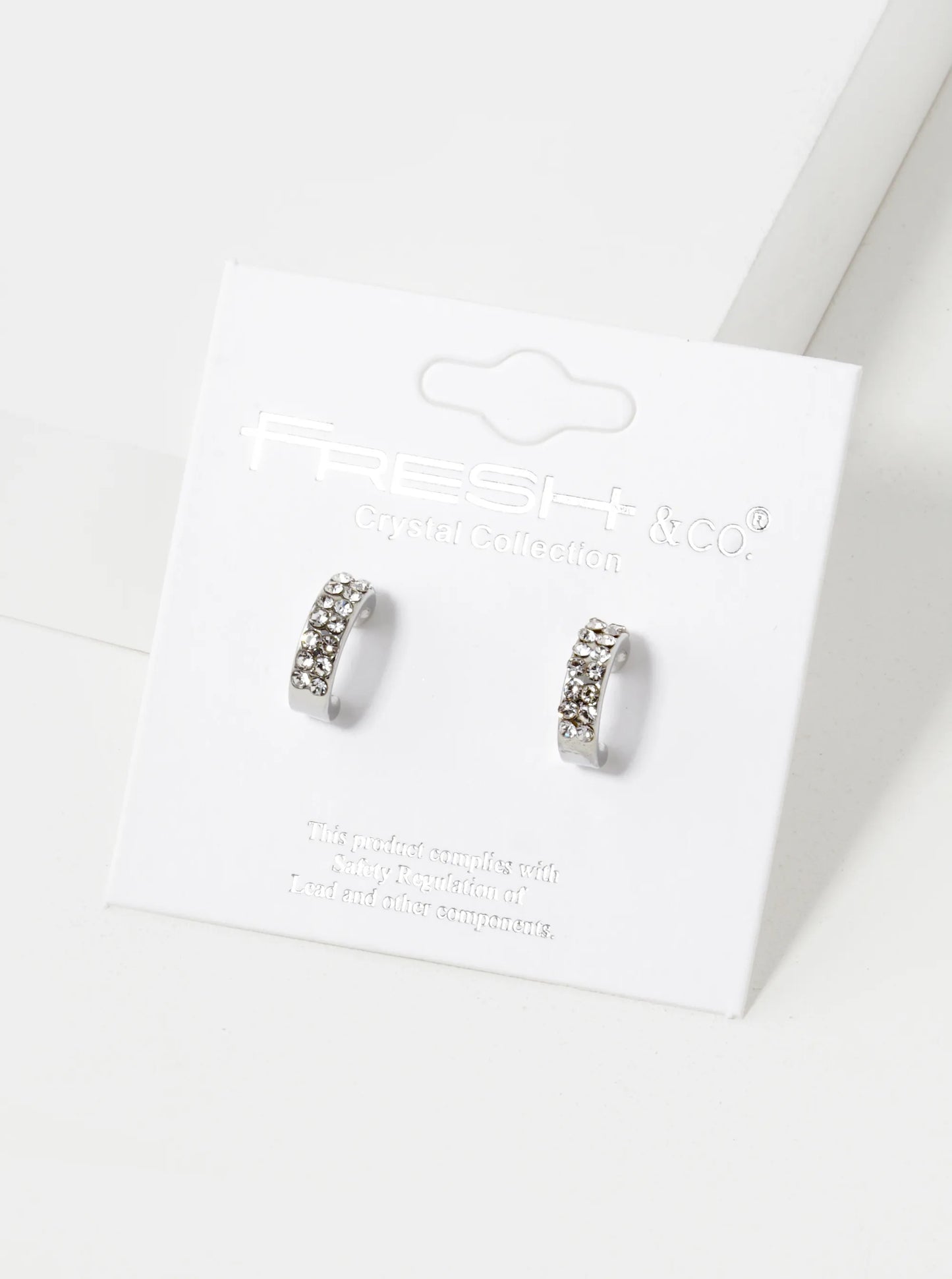 Crystal Pave 11mm Dainty Small Hoop Earrings