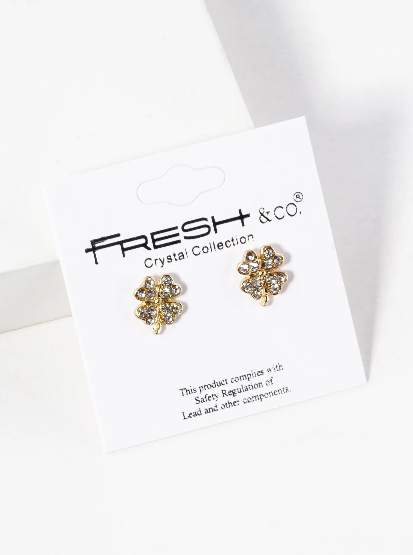 Crystal Pave 11mm Four-Leaf Clover Stud Earrings