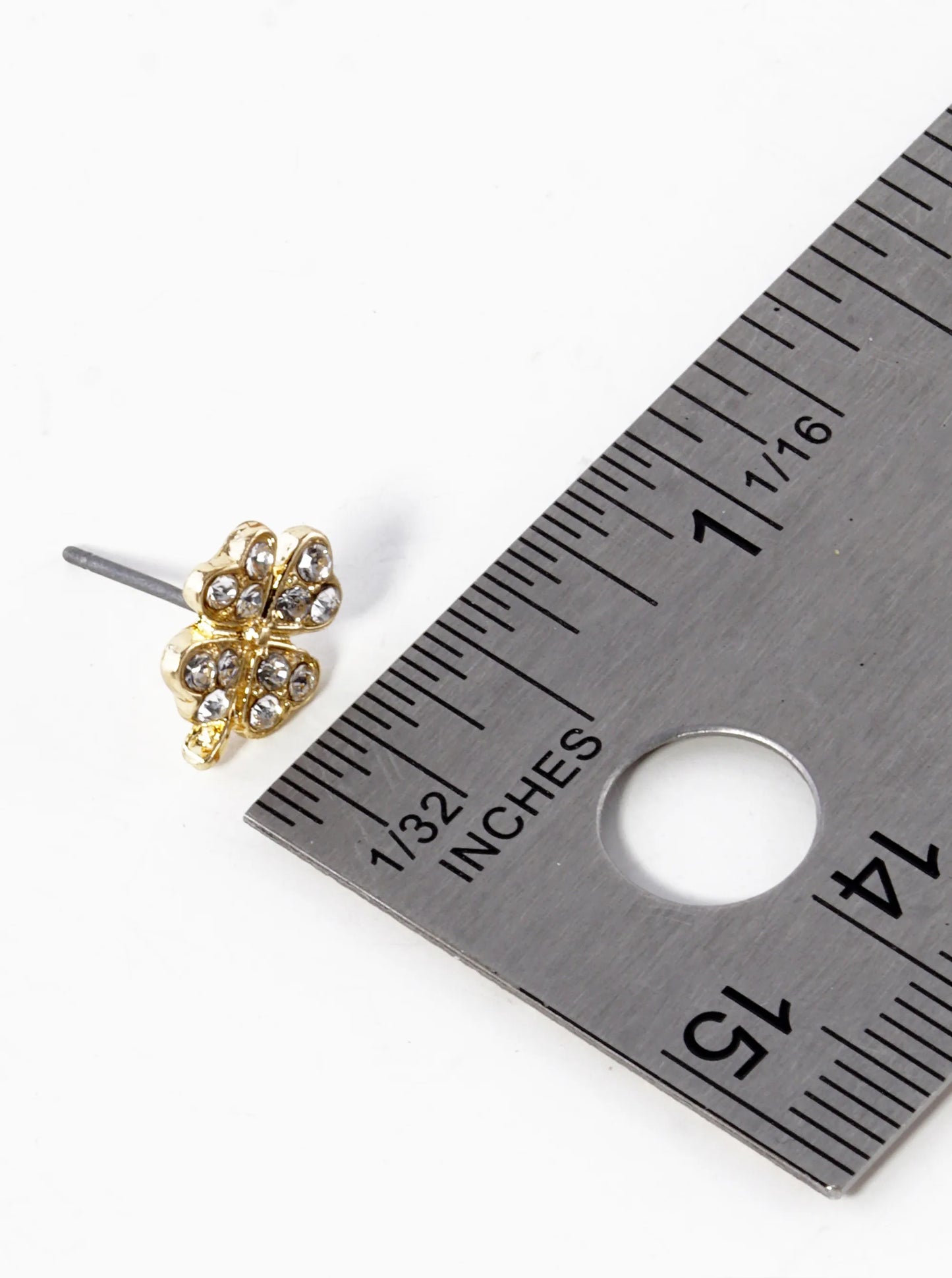 Crystal Pave 11mm Four-Leaf Clover Stud Earrings