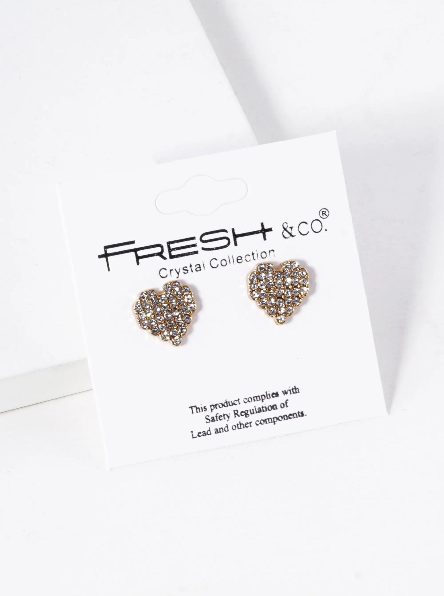Crystal Pave 11mm Pixel Heart Post Stud Earrings