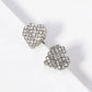 Crystal Pave 11mm Pixel Heart Post Stud Earrings