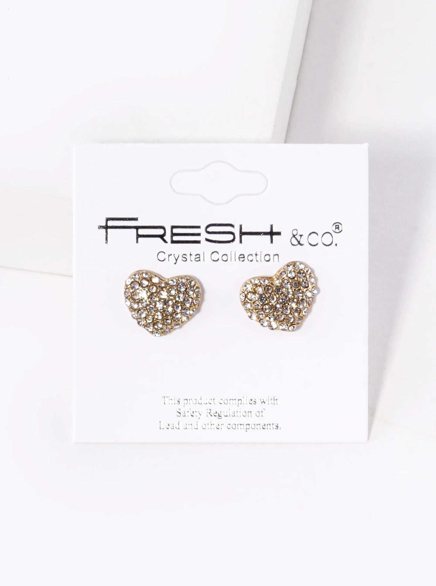 Crystal Pave 11mm Puffy Heart Stud Earrings