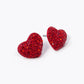 Crystal Pave 11mm Puffy Heart Stud Earrings