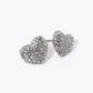 Crystal Pave 11mm Puffy Heart Stud Earrings