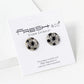 Crystal Pave 11mm Soccer Ball Button Stud Earrings