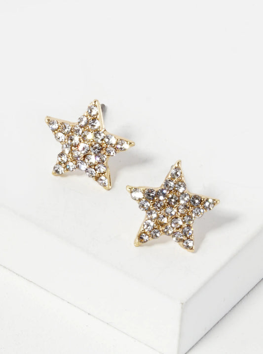 Crystal Pave 11mm Star Stud Earrings