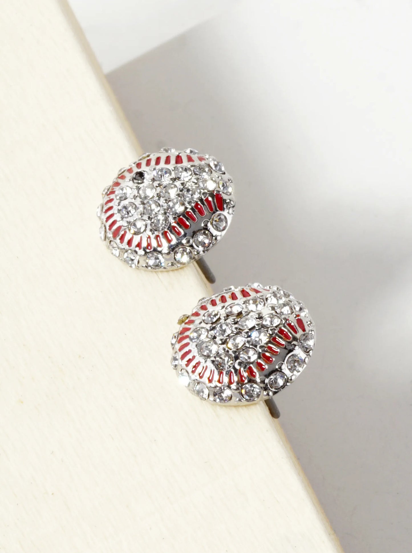 Crystal Pave 11mm Tennis Ball Button Stud Earrings
