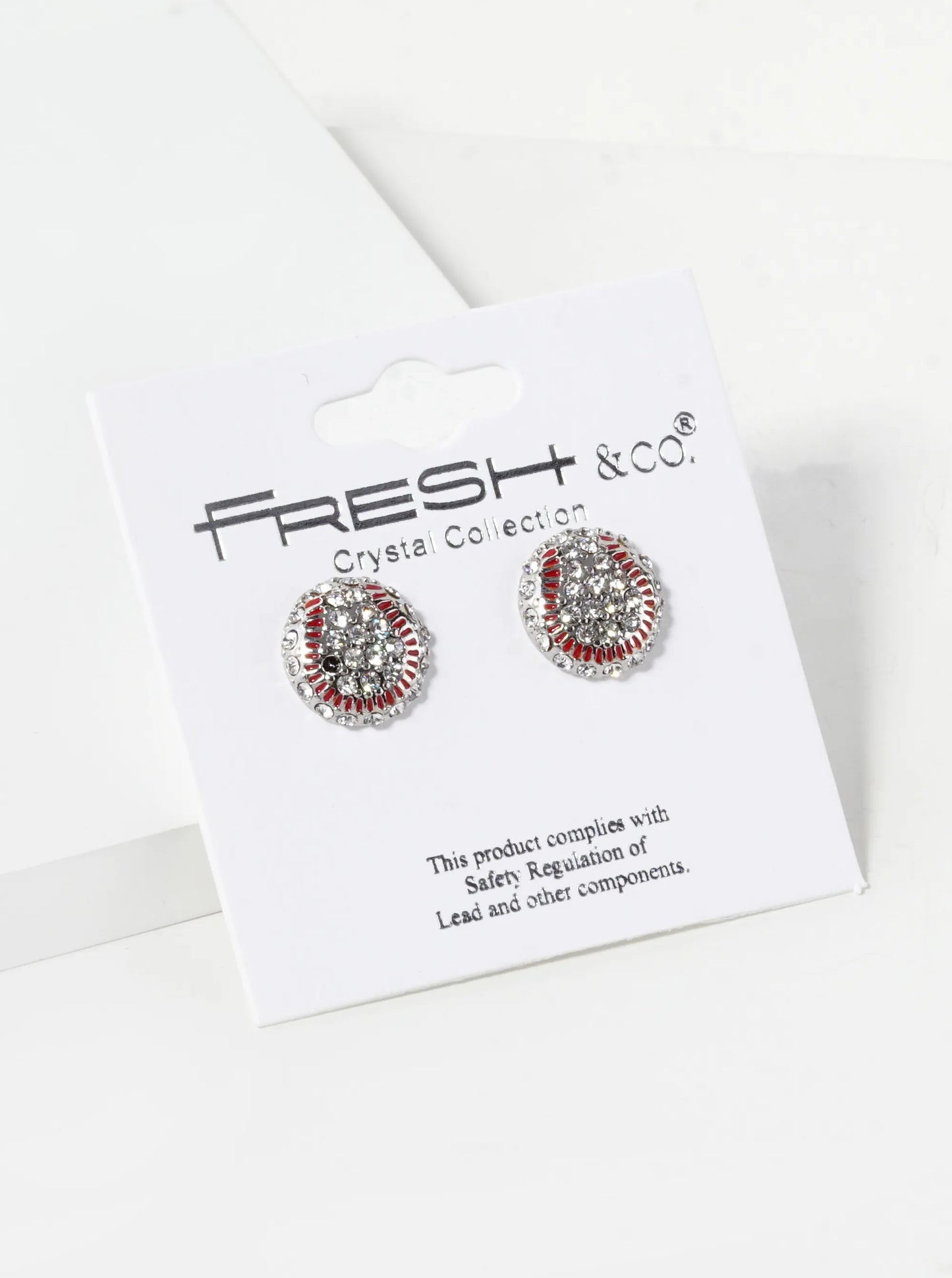 Crystal Pave 11mm Tennis Ball Button Stud Earrings