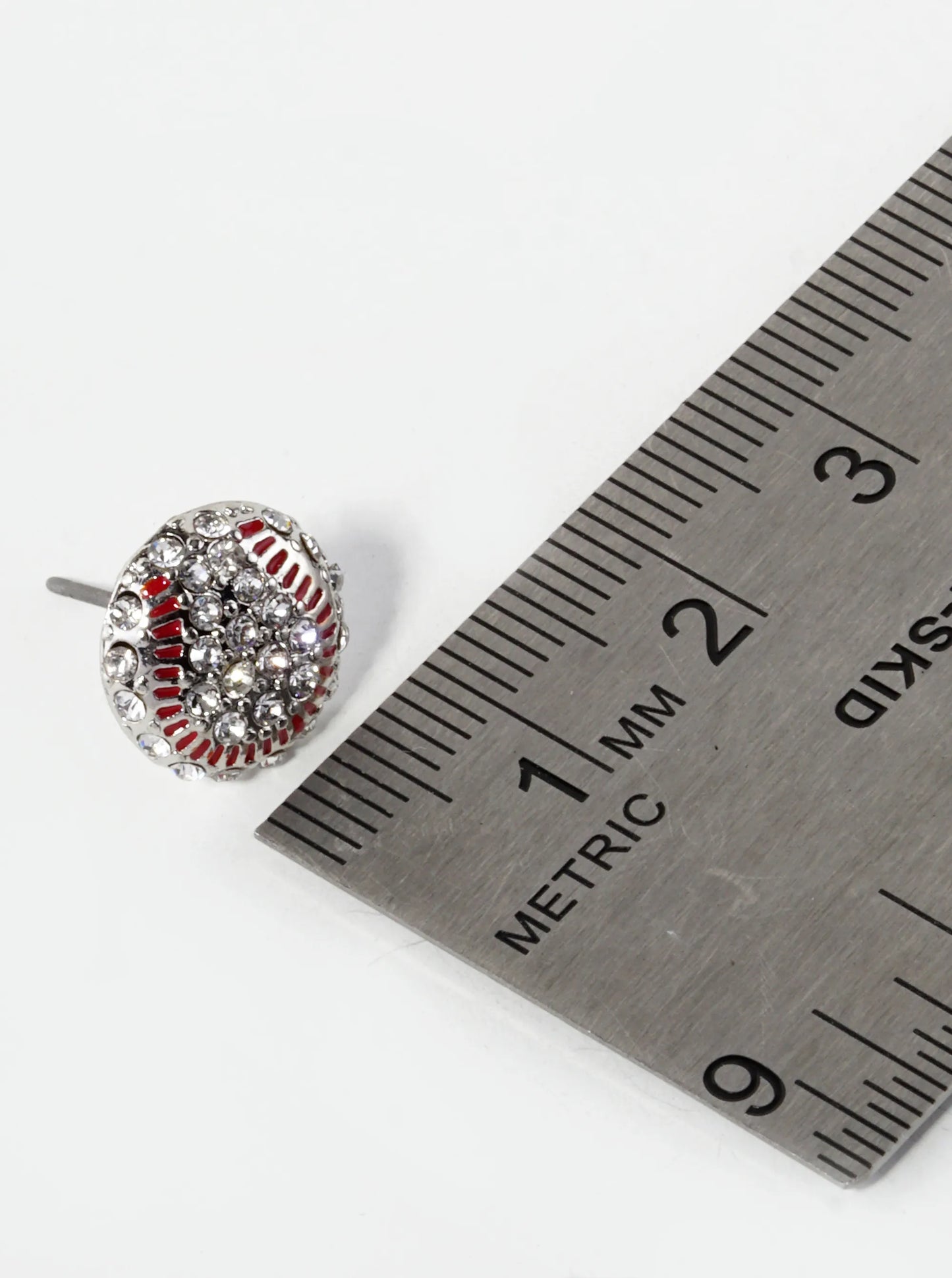 Crystal Pave 11mm Tennis Ball Button Stud Earrings