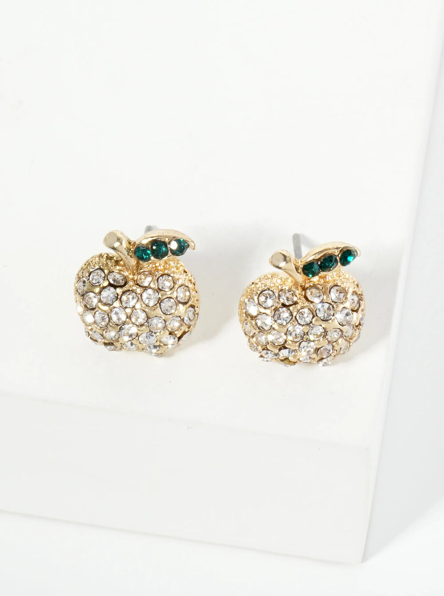 Crystal Pave 12mm Apple Stud Earrings