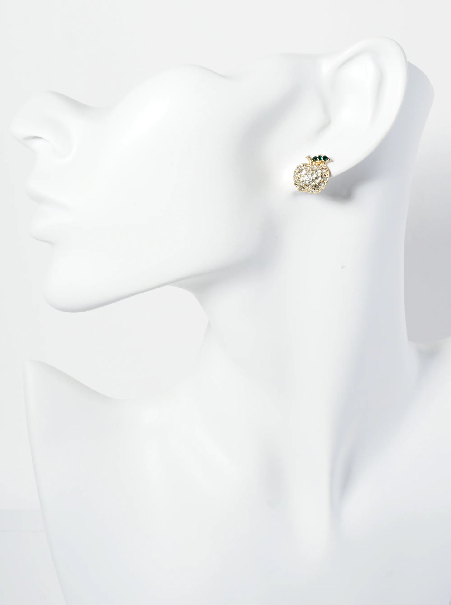 Crystal Pave 12mm Apple Stud Earrings