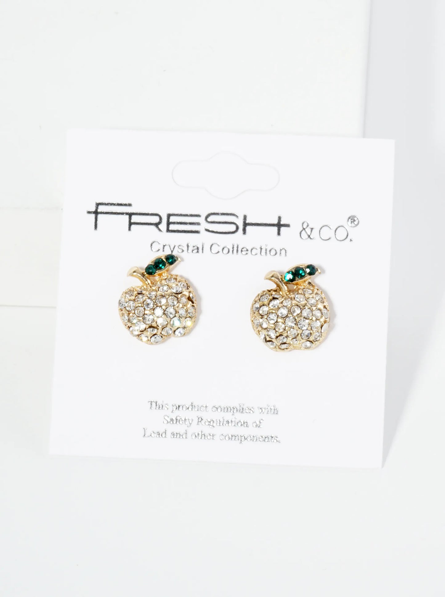 Crystal Pave 12mm Apple Stud Earrings