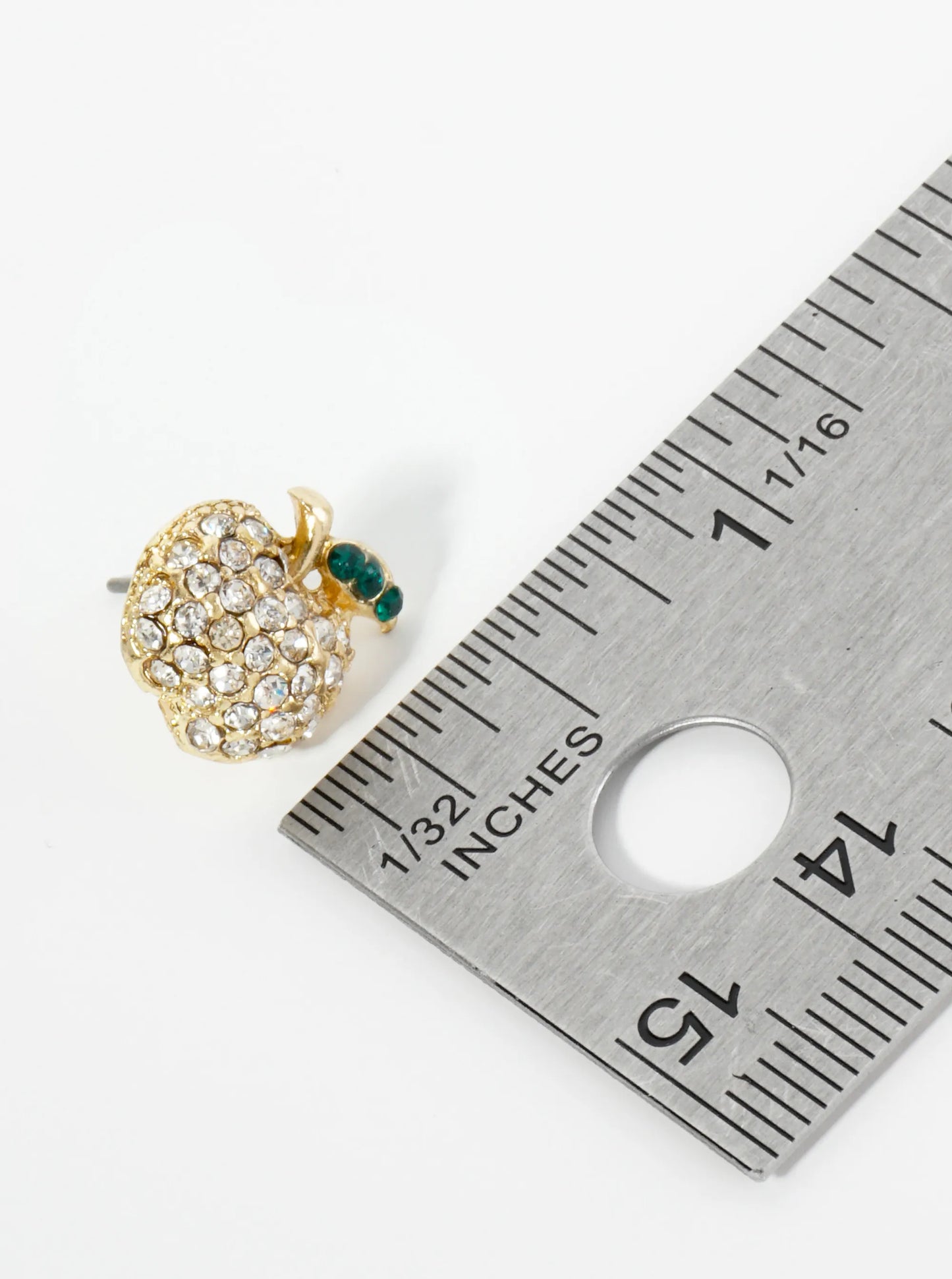 Crystal Pave 12mm Apple Stud Earrings