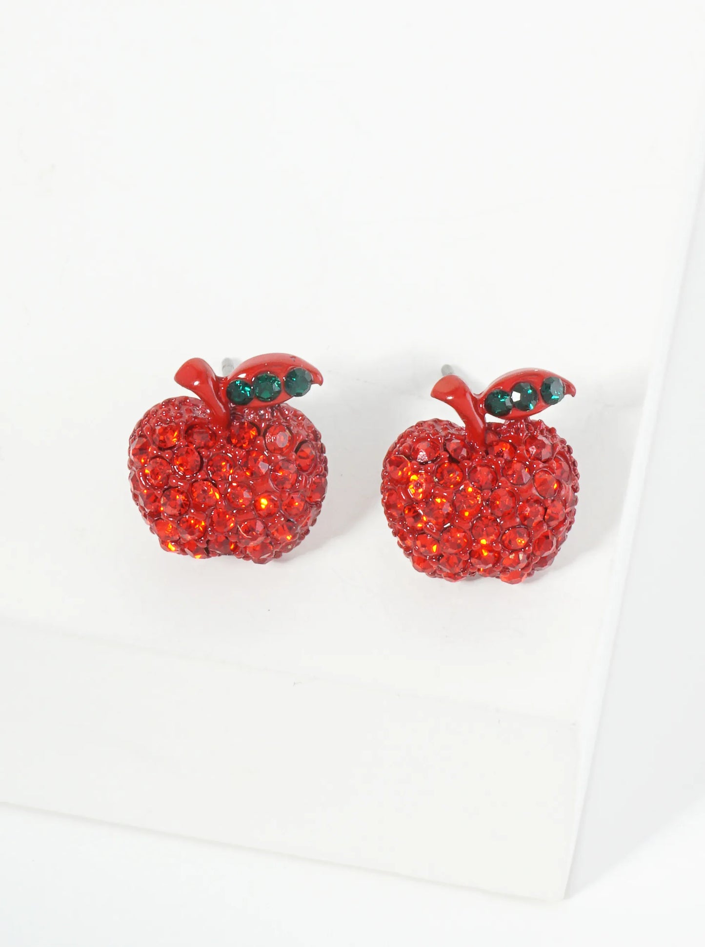 Crystal Pave 12mm Apple Stud Earrings