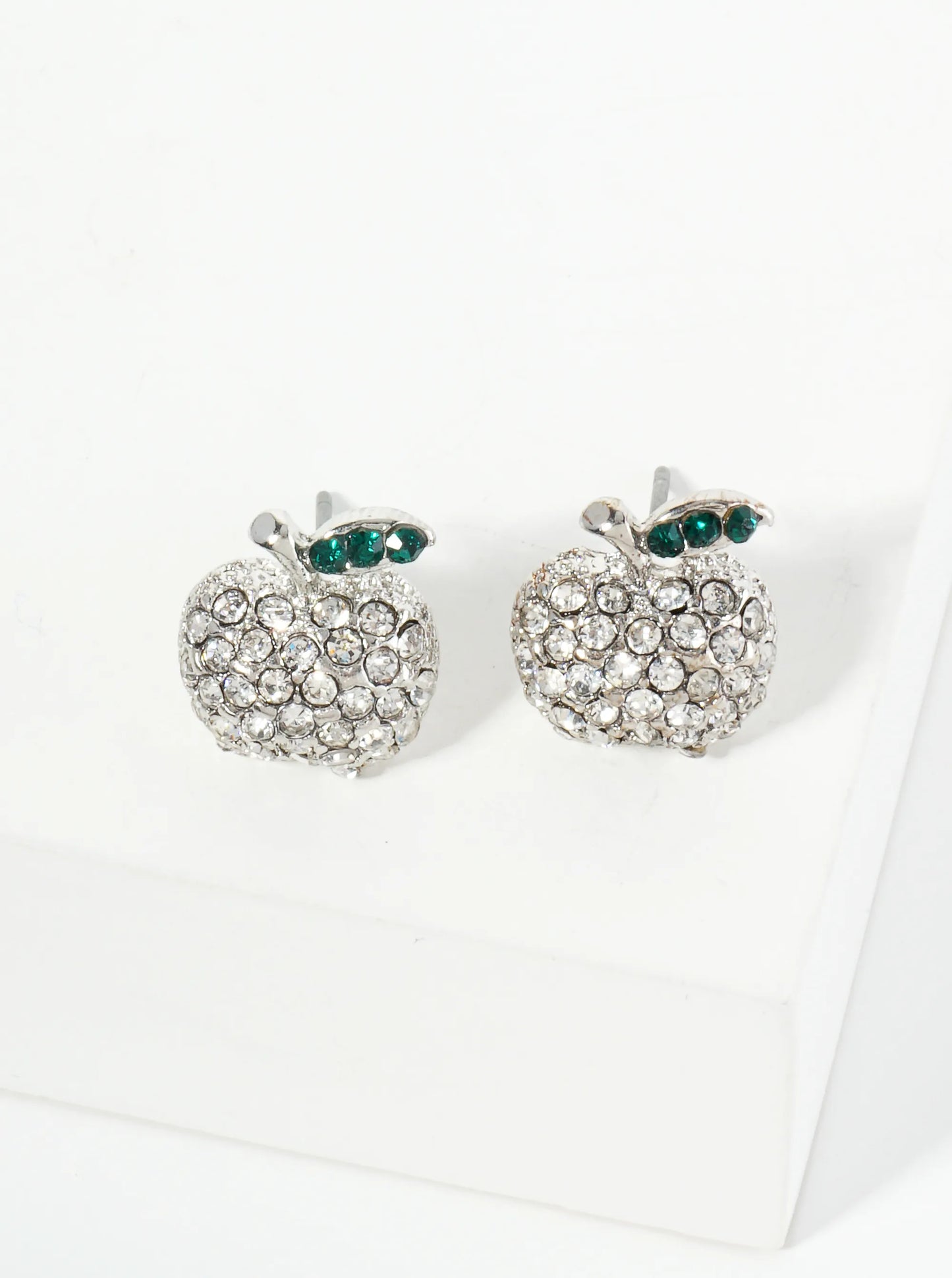 Crystal Pave 12mm Apple Stud Earrings