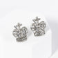 Crystal Pave 12mm Catholic Crown Stud Earrings