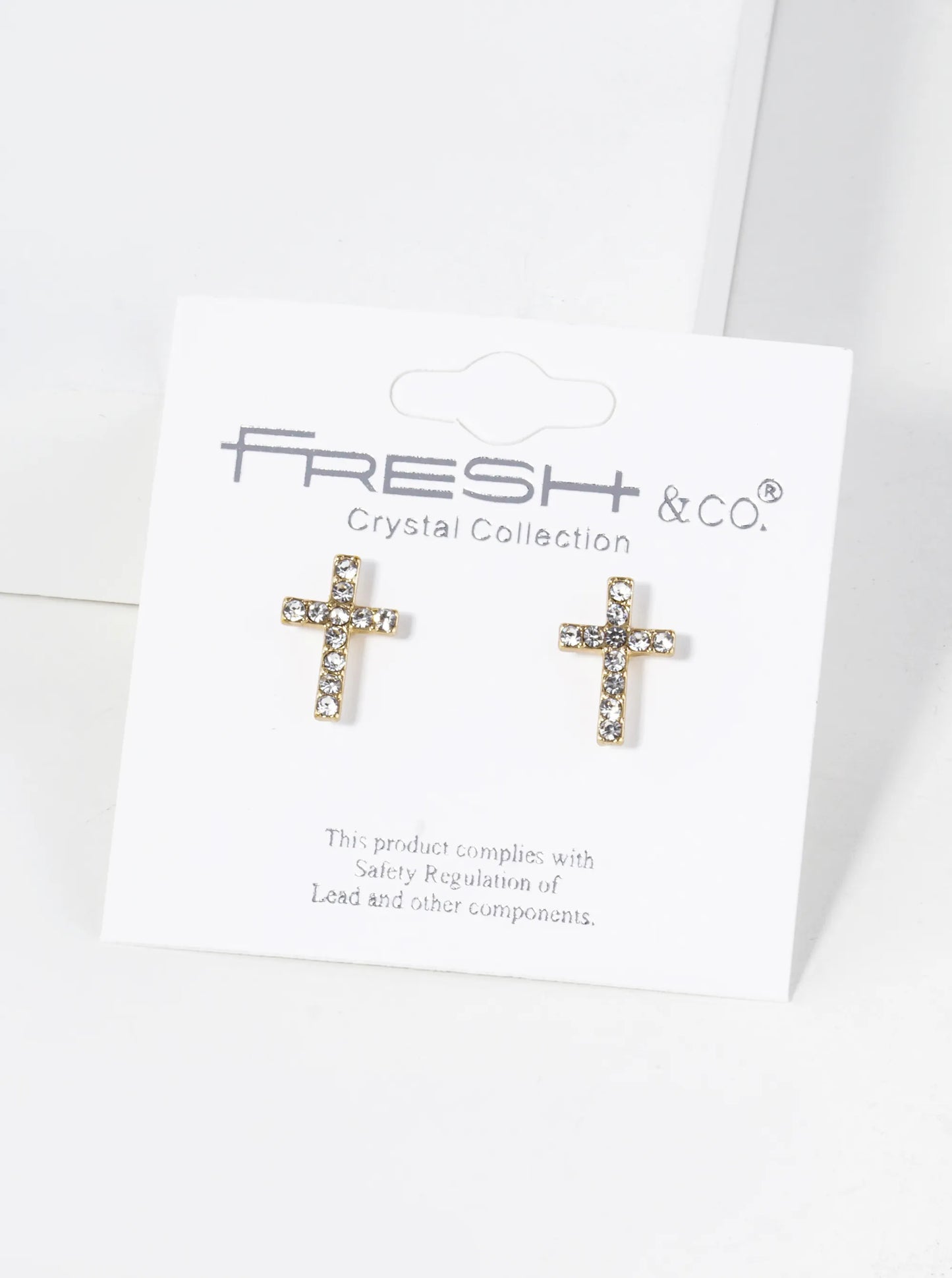 Crystal Pave 12mm Cross Stud Earrings