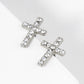 Crystal Pave 12mm Cross Stud Earrings