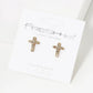Crystal Pave 12mm Cross Stud Earrings